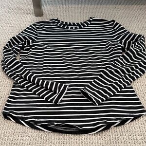 lululemon athletica Striped Long Sleeve Tee - Black and White